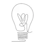 Light bulb line art icon design illustration