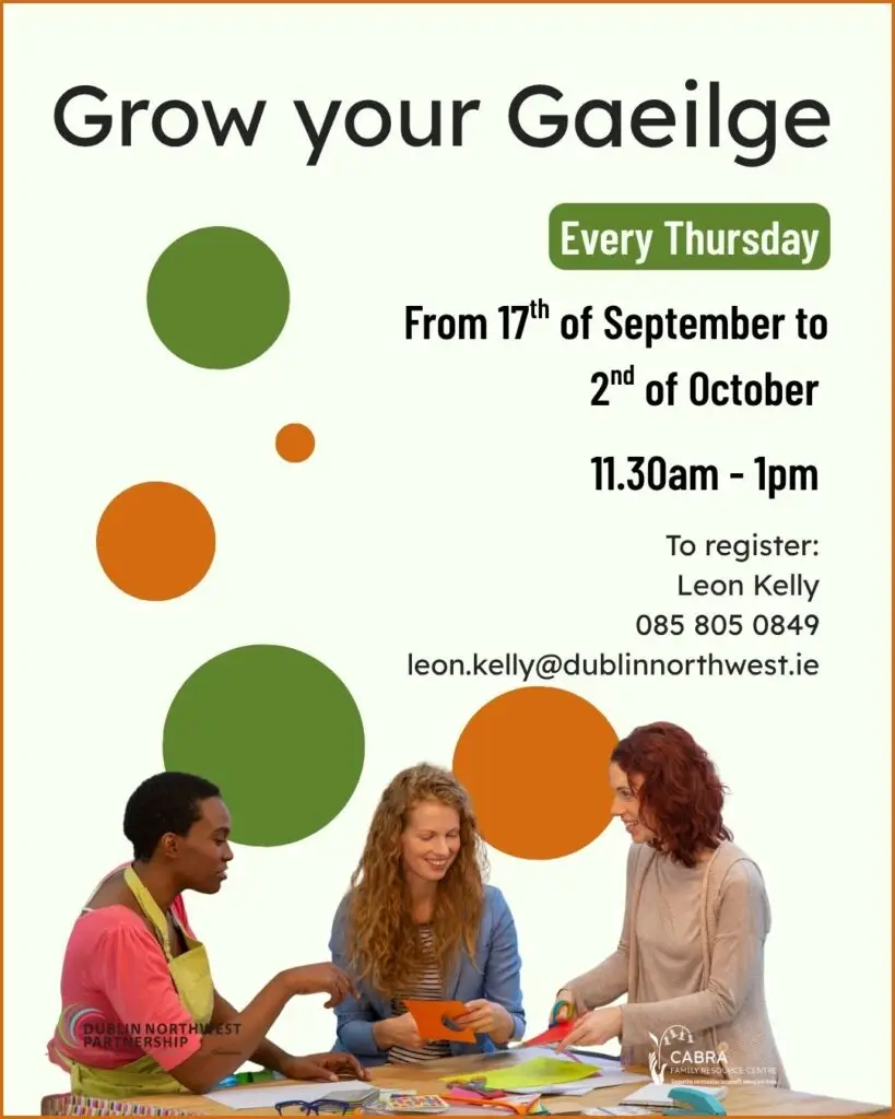 grow yur gaeilge information poster website